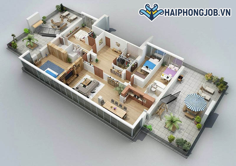 Thiết kế nội thất 3D, các công trình xây dựng